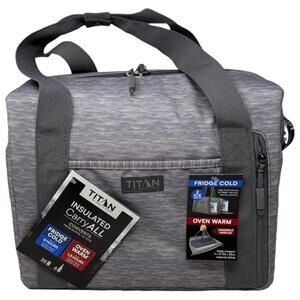 Titan Insulated Carry All Converts Duffel to Tote Gray 6 Hrs Cold 1.5 Hrs Hot